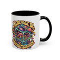 Mentally in Another Terrarium Psychedelic Mug, 11oz Colour Accent Coffee Cup, ShmeeShmo