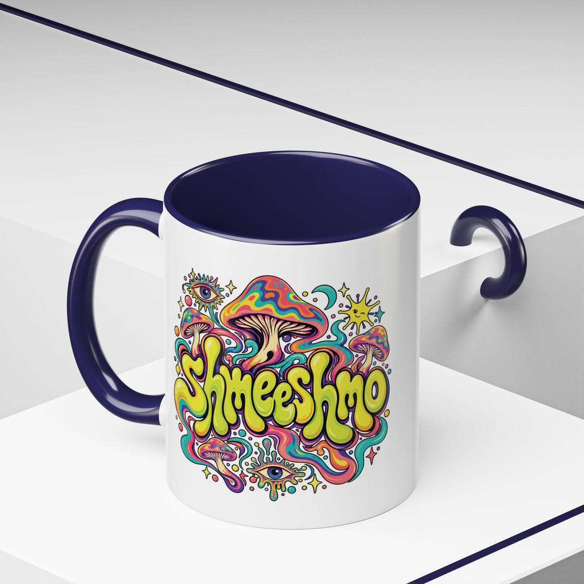 Copy of ShmeeShmo Psychedelic Mushroom Logo Mug, 11oz Colour Accent Coffee Cup
