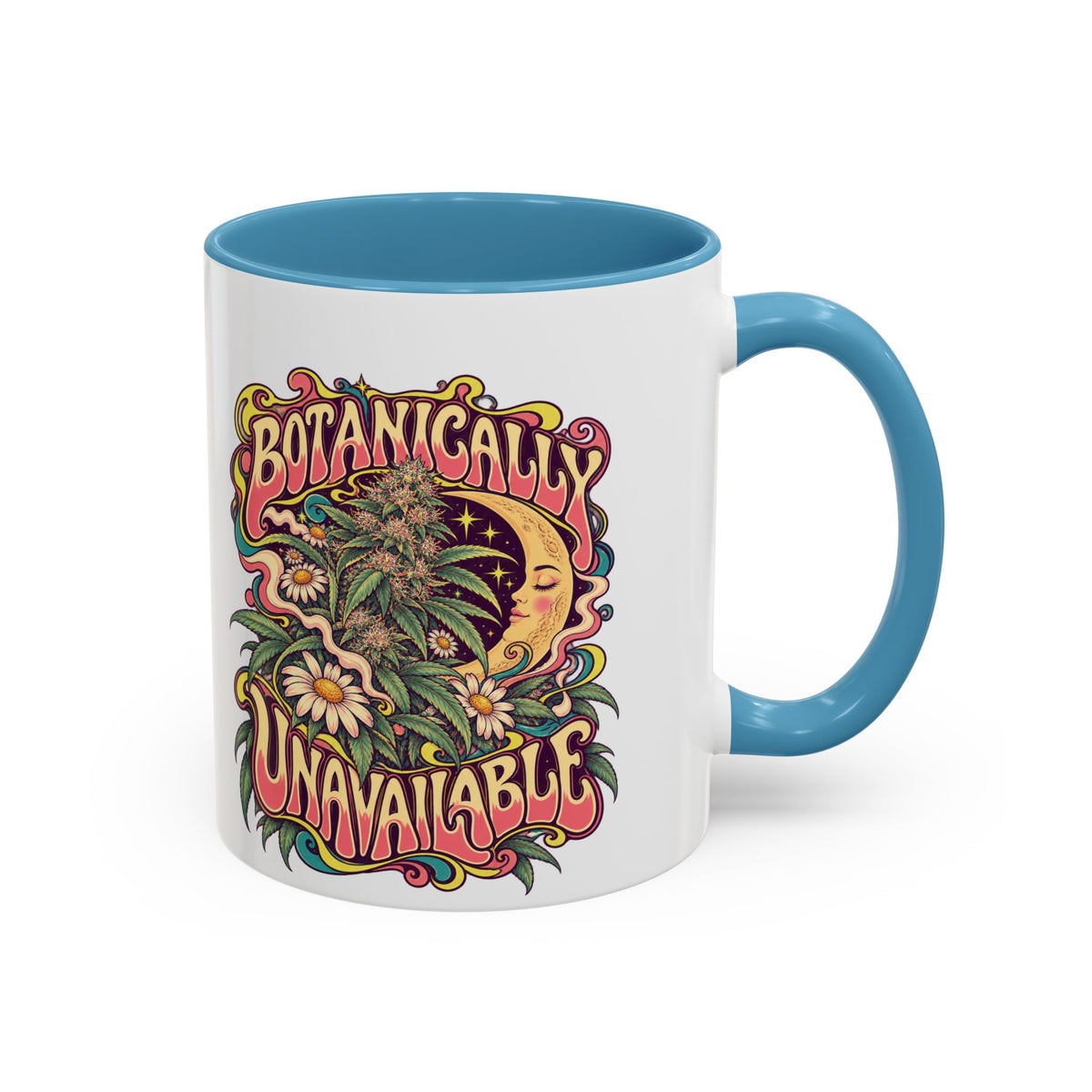 Botanically Unavailable Psychedelic Mug, 11oz Colour Accent Coffee Cup, ShmeeShmo