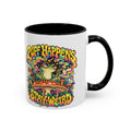 Puff Happens, Stay Weird Psychedelic Mug, 11oz Colour Accent Coffee Cup, ShmeeShmo