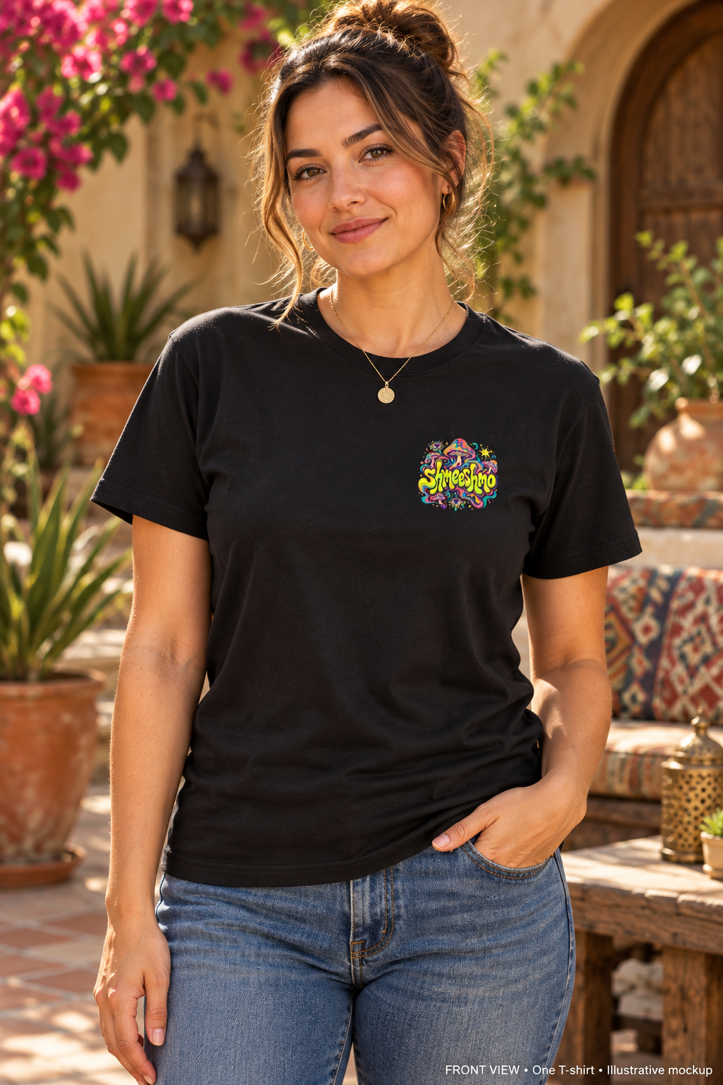 Botanically Unavailable Psychedelic T-Shirt, Large Back Print & Small ShmeeShmo Chest Logo