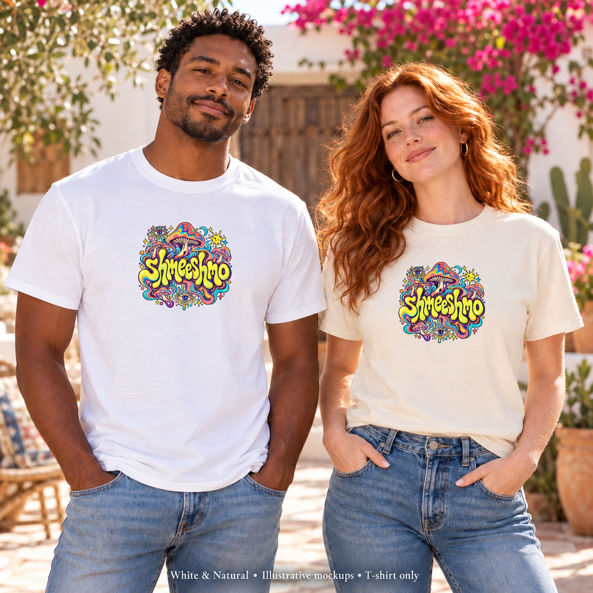 ShmeeShmo Psychedelic Mushroom Logo T-Shirt, Unisex Cotton Graphic Tee
