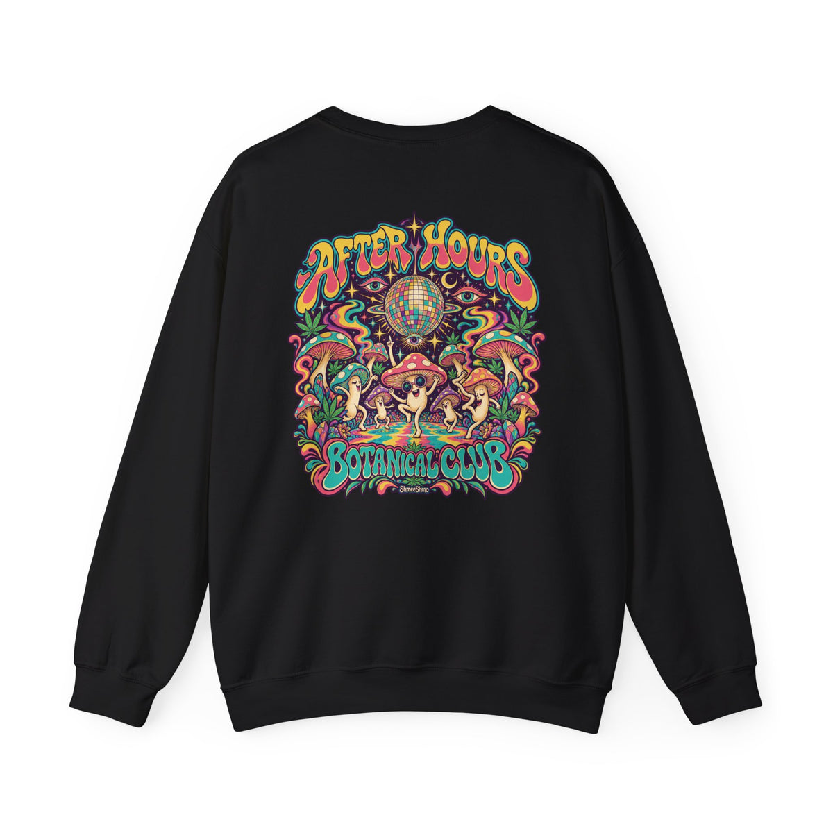 ShmeeShmo After Hours Club Psychedelic Sweatshirt, Large Back Print & Small ShmeeShmo Chest Logo