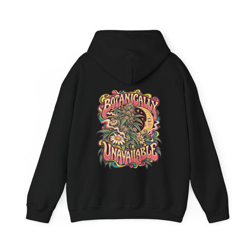 Botanically Unavailable Psychedelic Hoodie, Large Back Print & Small ShmeeShmo Chest Logo