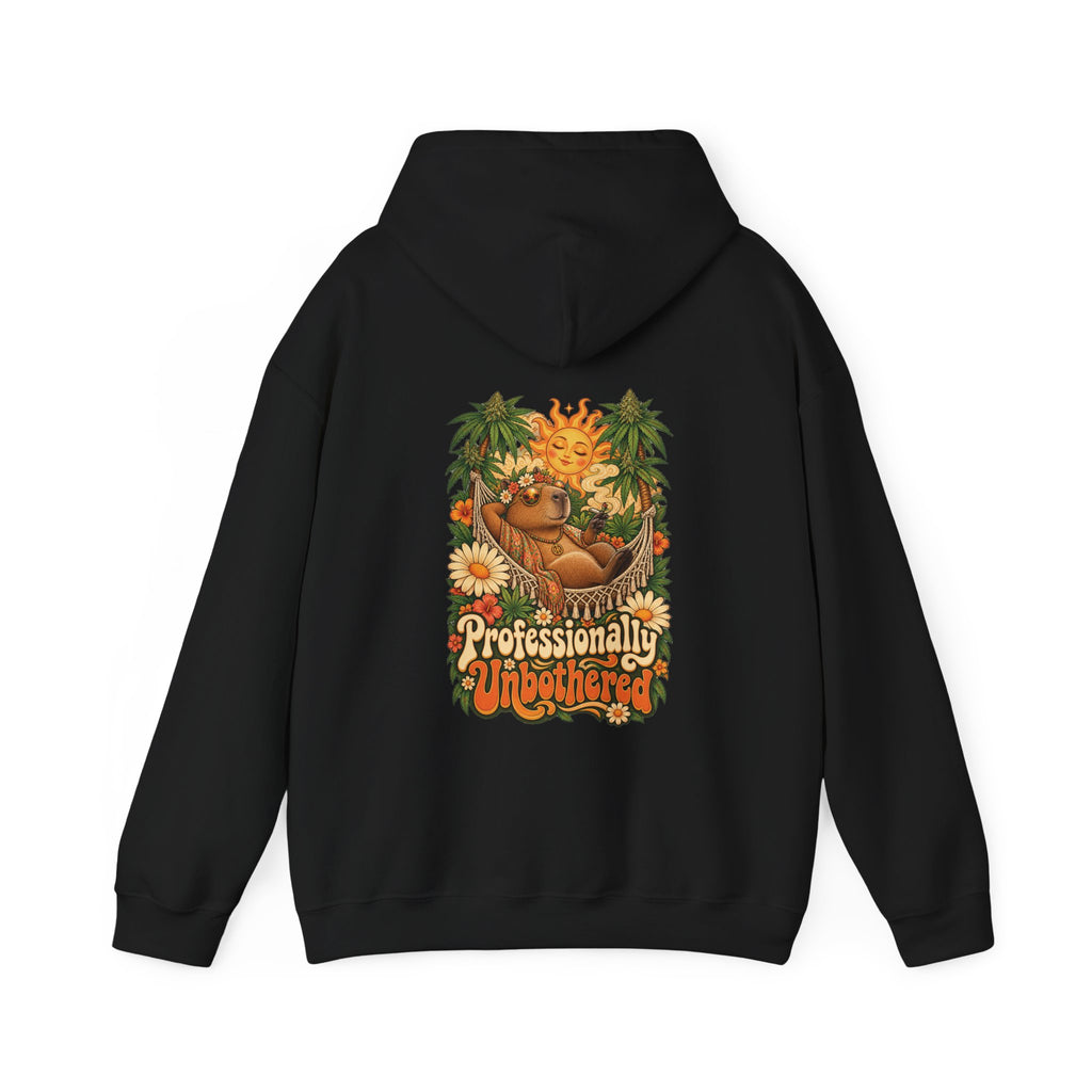Professionally Unbothered Hoodie, Psychedelic Back Print, ShmeeShmo