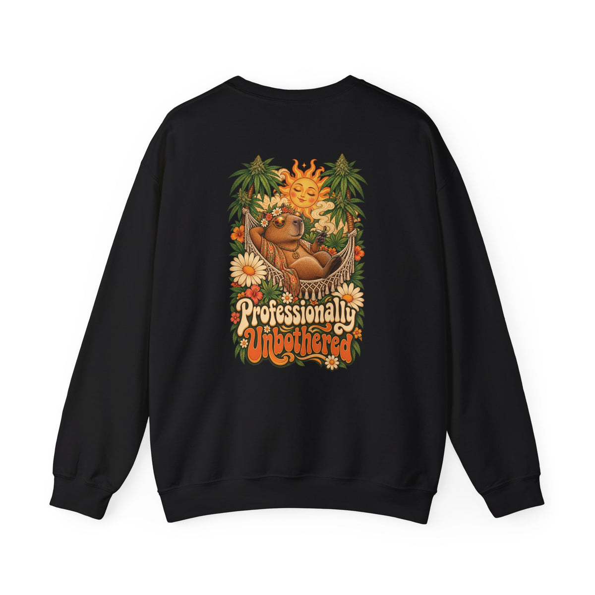 Professionally Unbothered Sweatshirt, Psychedelic Back Print, ShmeeShmo