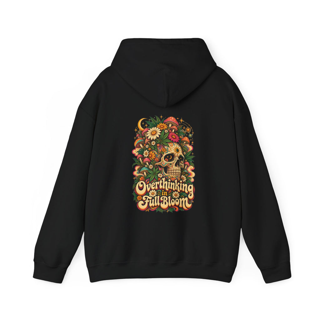 Overthinking in Full Bloom Hoodie, Psychedelic Back Print, ShmeeShmo