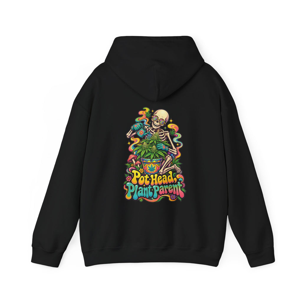 Pot Head, Plant Parent Hoodie, Psychedelic Back Print, ShmeeShmo
