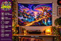 World of Mushrooms Wall Tapestry, Psychedelic Mushroom Fabric Wall Hanging, ShmeeShmo