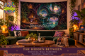 The Hidden Between Wall Tapestry, Moody Witch Cave Psychedelic Fabric Wall Hanging, ShmeeShmo
