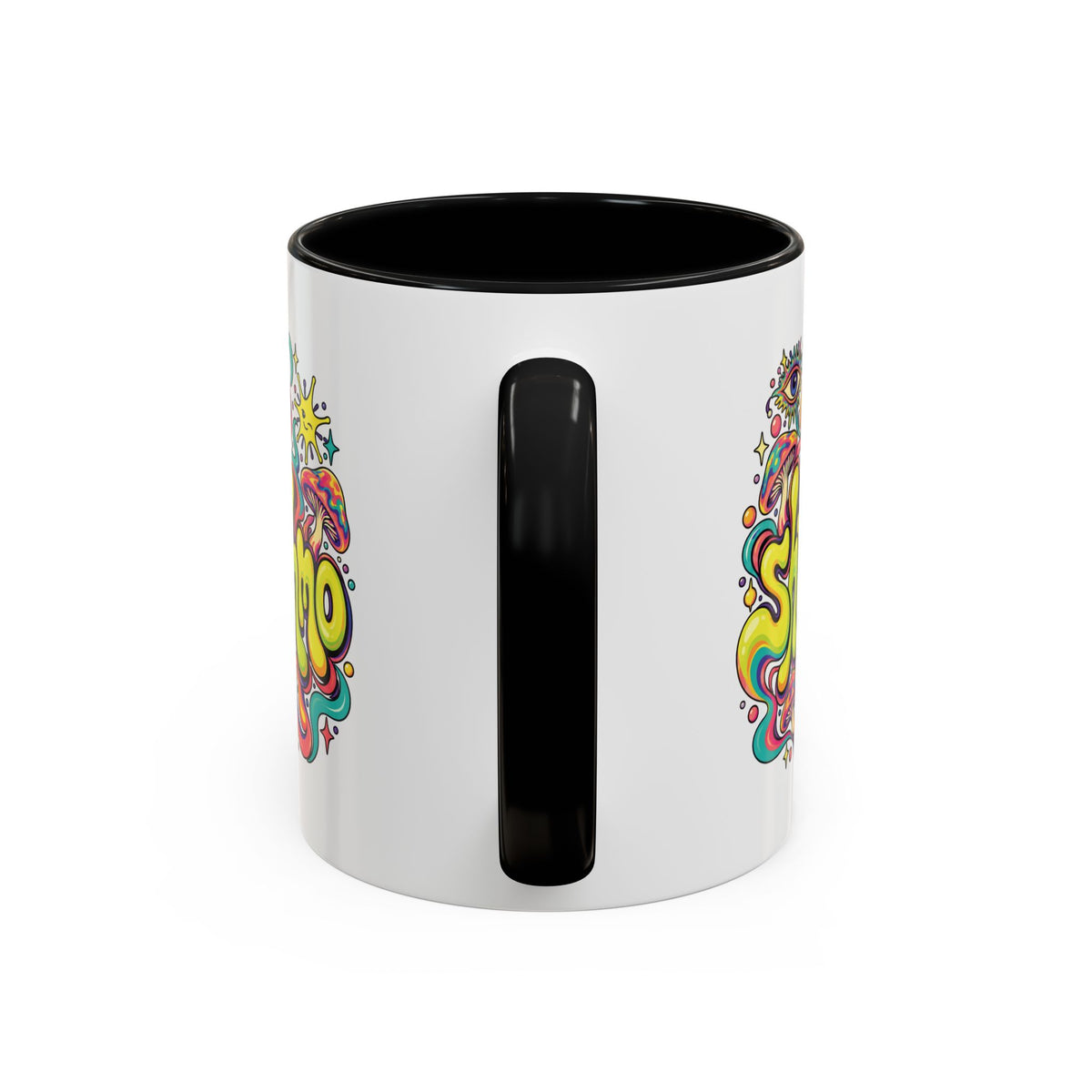 ShmeeShmo Psychedelic Mushroom Logo Mug, 11oz Colour Accent Coffee Cup