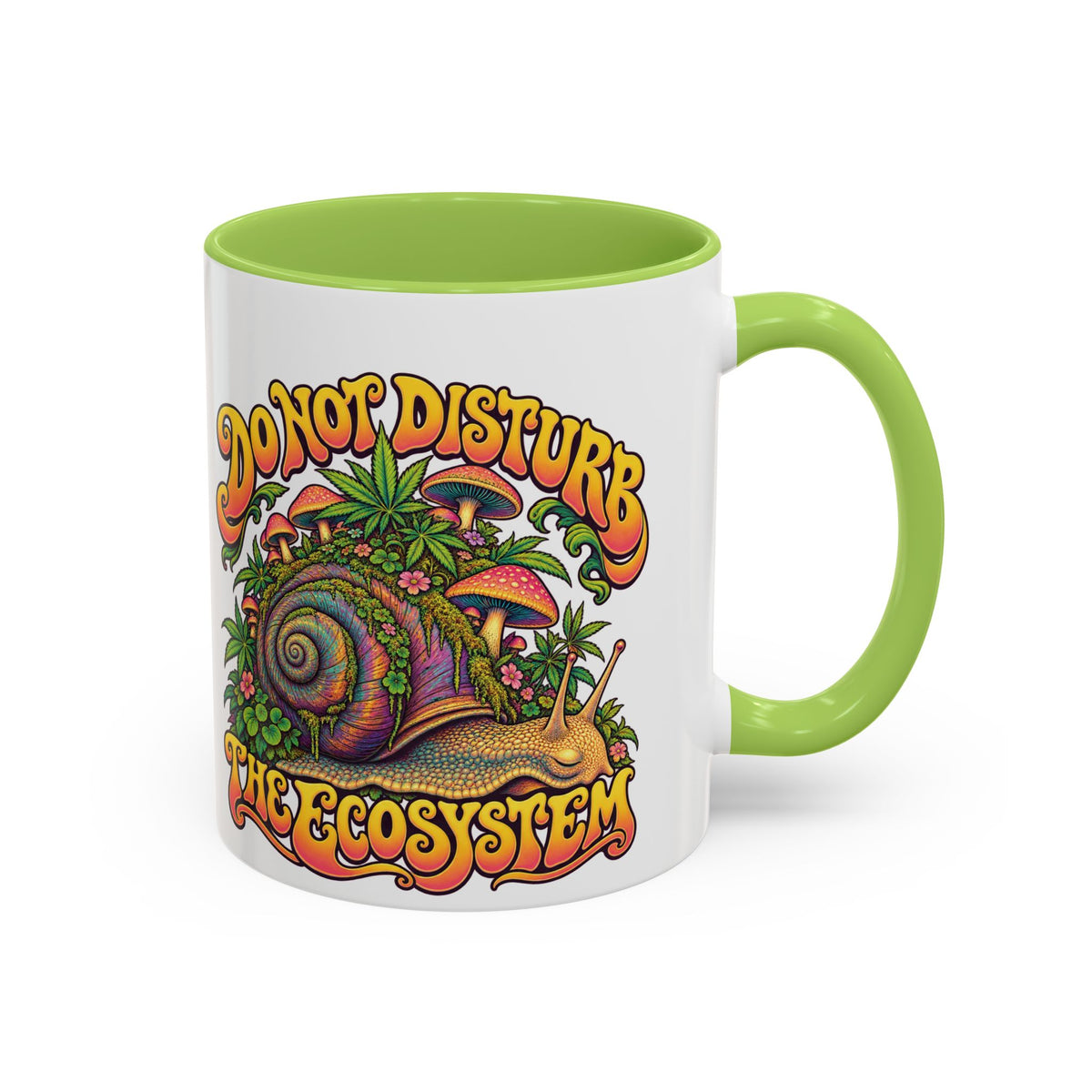 Do Not Disturb the Ecosystem Psychedelic Mug, 11oz Colour Accent Coffee Cup, ShmeeShmo