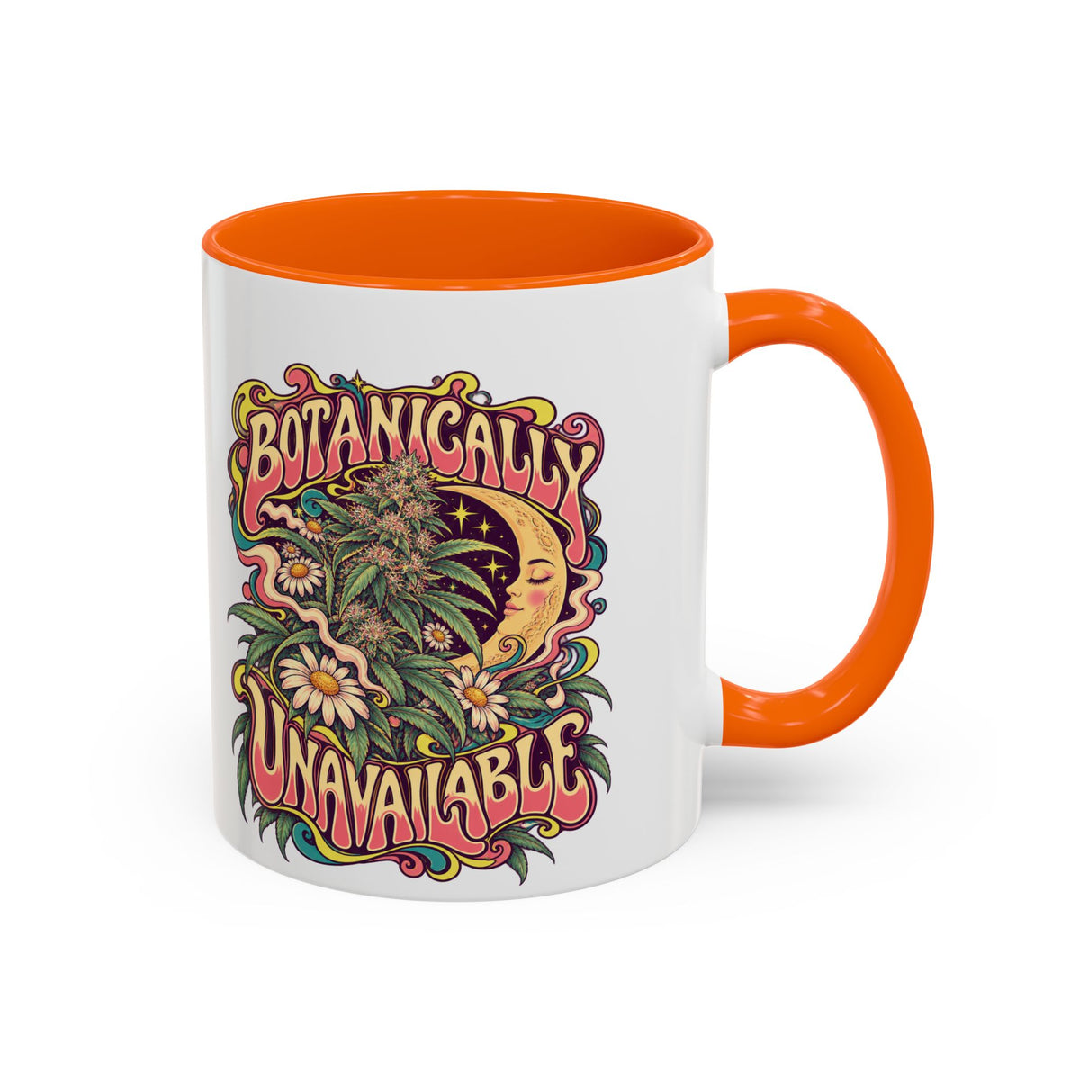 Botanically Unavailable Psychedelic Mug, 11oz Colour Accent Coffee Cup, ShmeeShmo