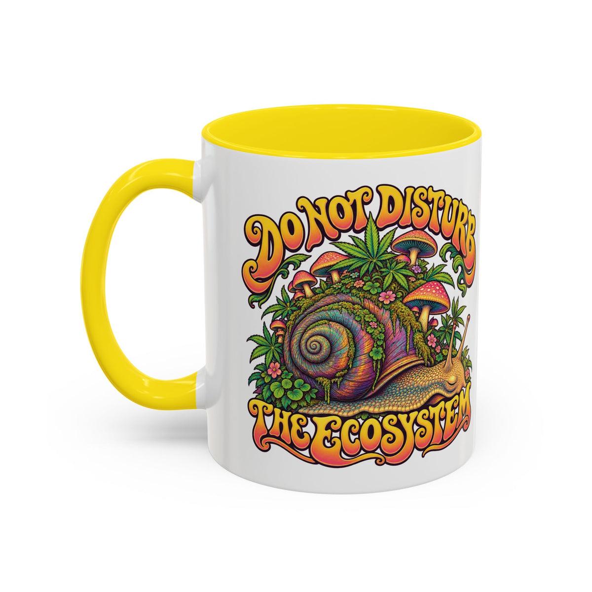 Do Not Disturb the Ecosystem Psychedelic Mug, 11oz Colour Accent Coffee Cup, ShmeeShmo