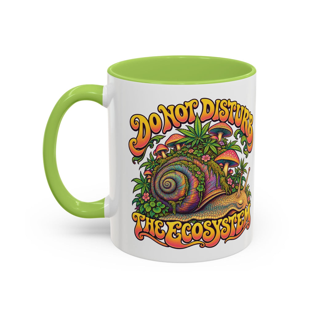 Do Not Disturb the Ecosystem Psychedelic Mug, 11oz Colour Accent Coffee Cup, ShmeeShmo