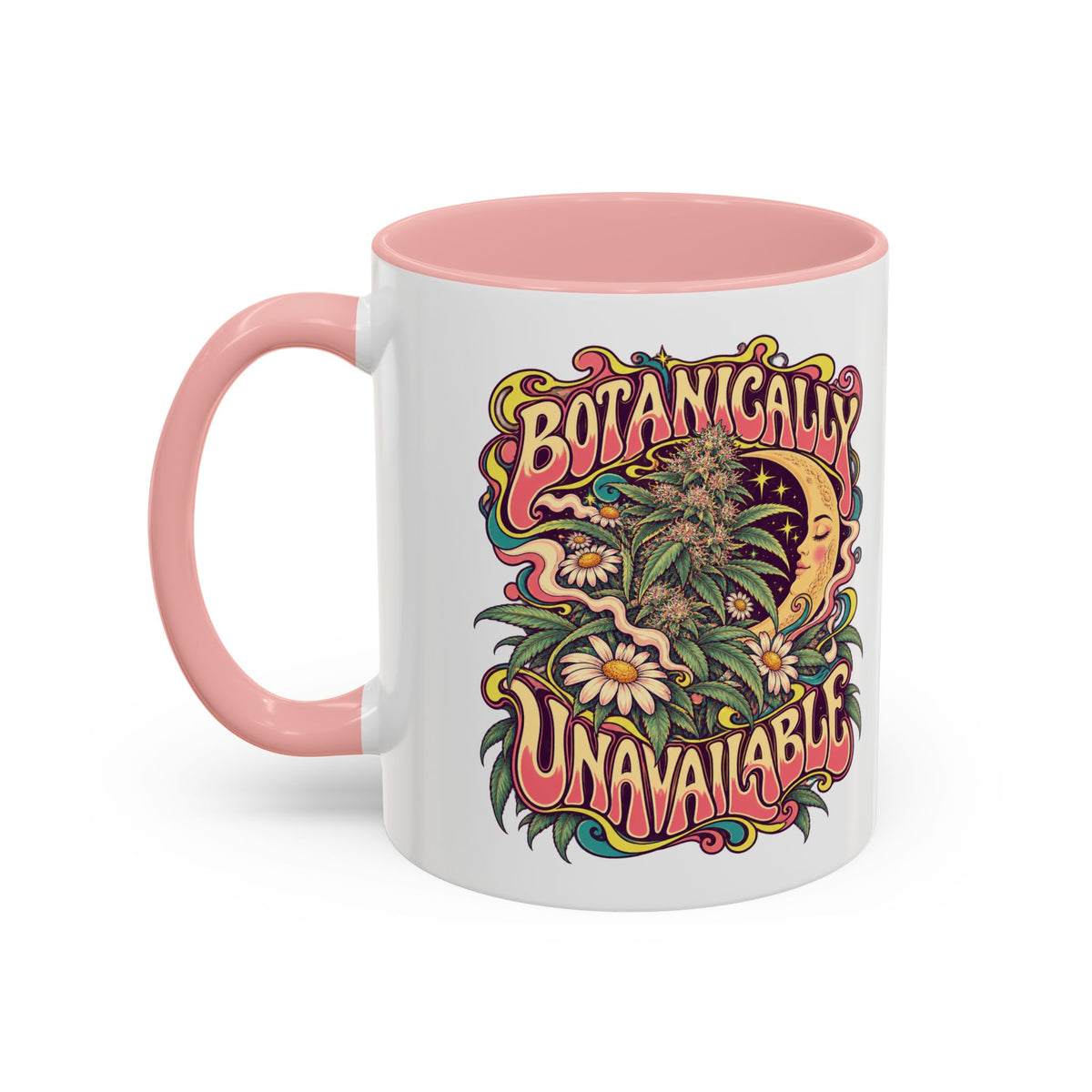 Botanically Unavailable Psychedelic Mug, 11oz Colour Accent Coffee Cup, ShmeeShmo