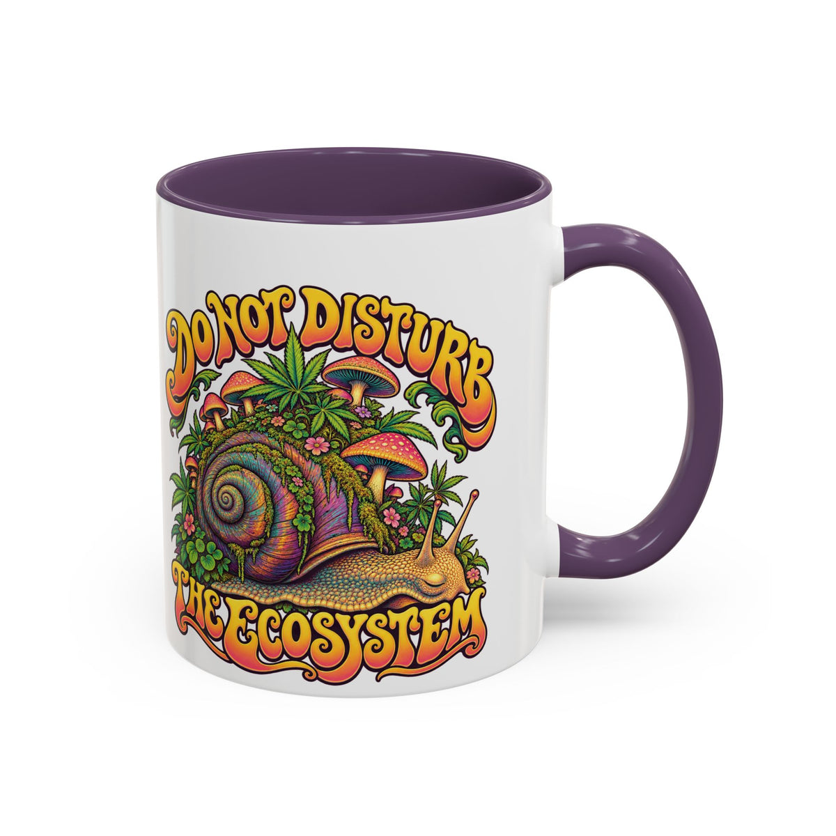 Do Not Disturb the Ecosystem Psychedelic Mug, 11oz Colour Accent Coffee Cup, ShmeeShmo