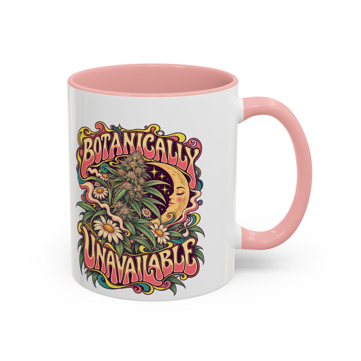 Botanically Unavailable Psychedelic Mug, 11oz Colour Accent Coffee Cup, ShmeeShmo