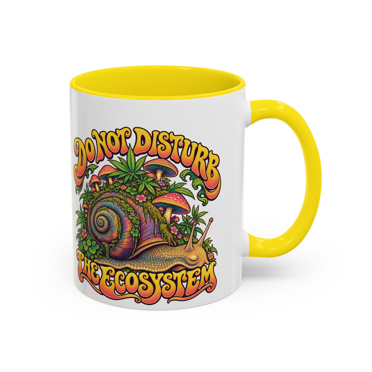 Do Not Disturb the Ecosystem Psychedelic Mug, 11oz Colour Accent Coffee Cup, ShmeeShmo