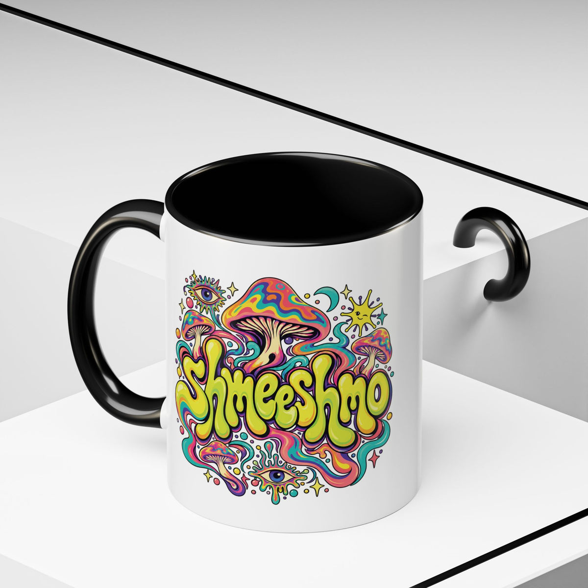 Copy of ShmeeShmo Psychedelic Mushroom Logo Mug, 11oz Colour Accent Coffee Cup