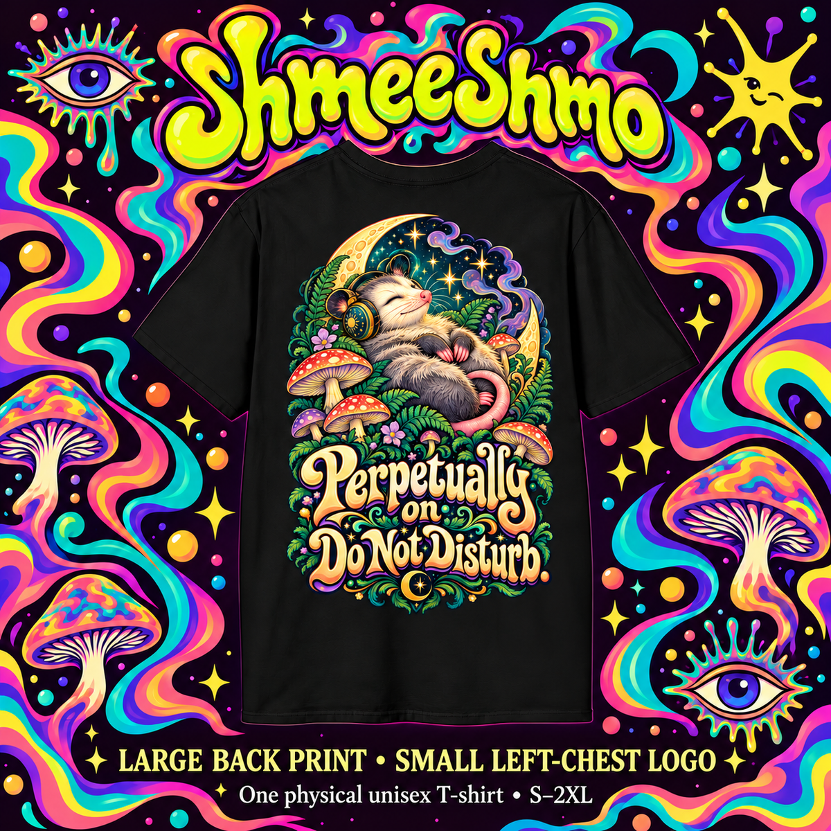 ShmeeShmo illustrative T-shirt back mockup