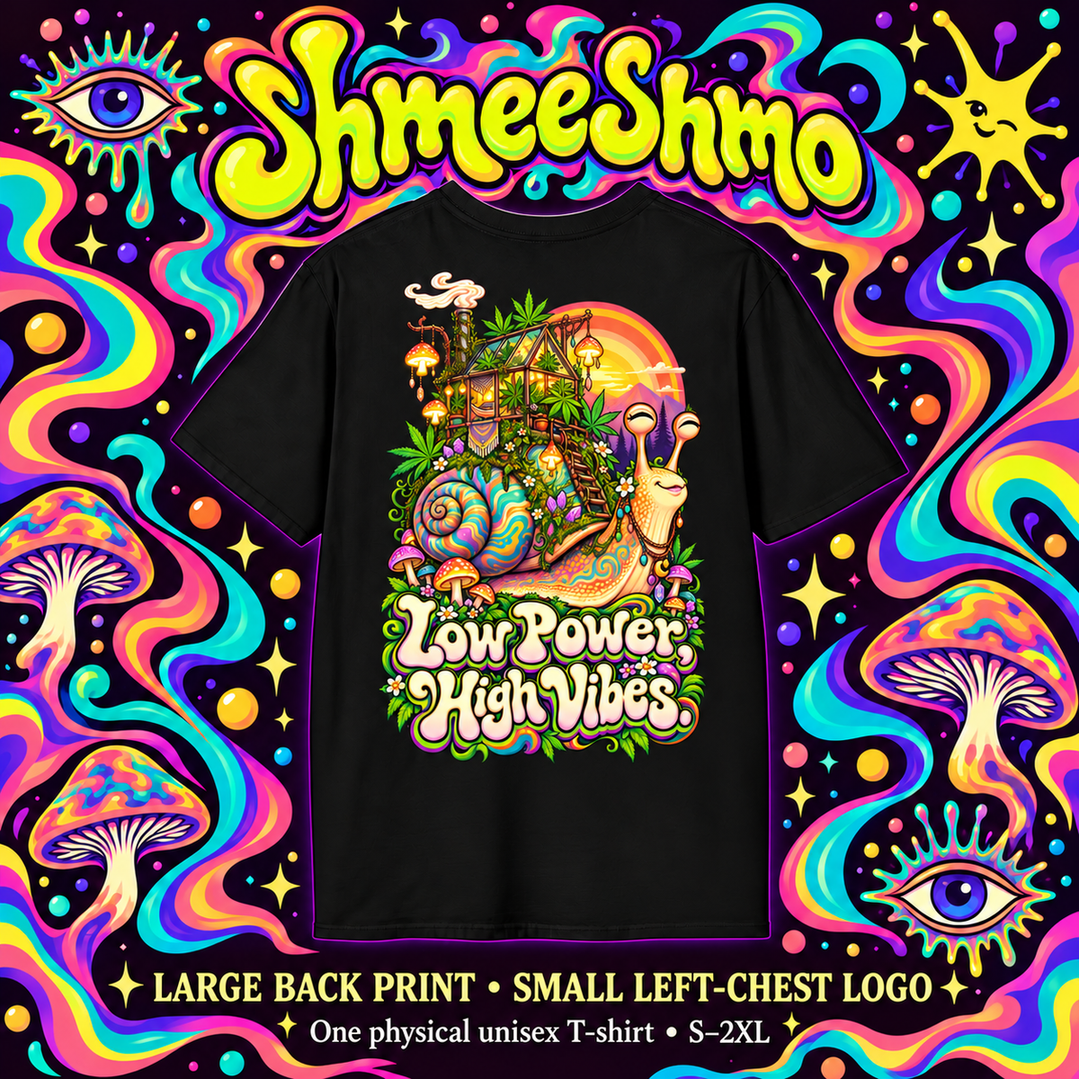 ShmeeShmo illustrative T-shirt back mockup