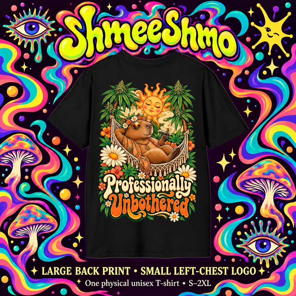 ShmeeShmo illustrative T-shirt back mockup
