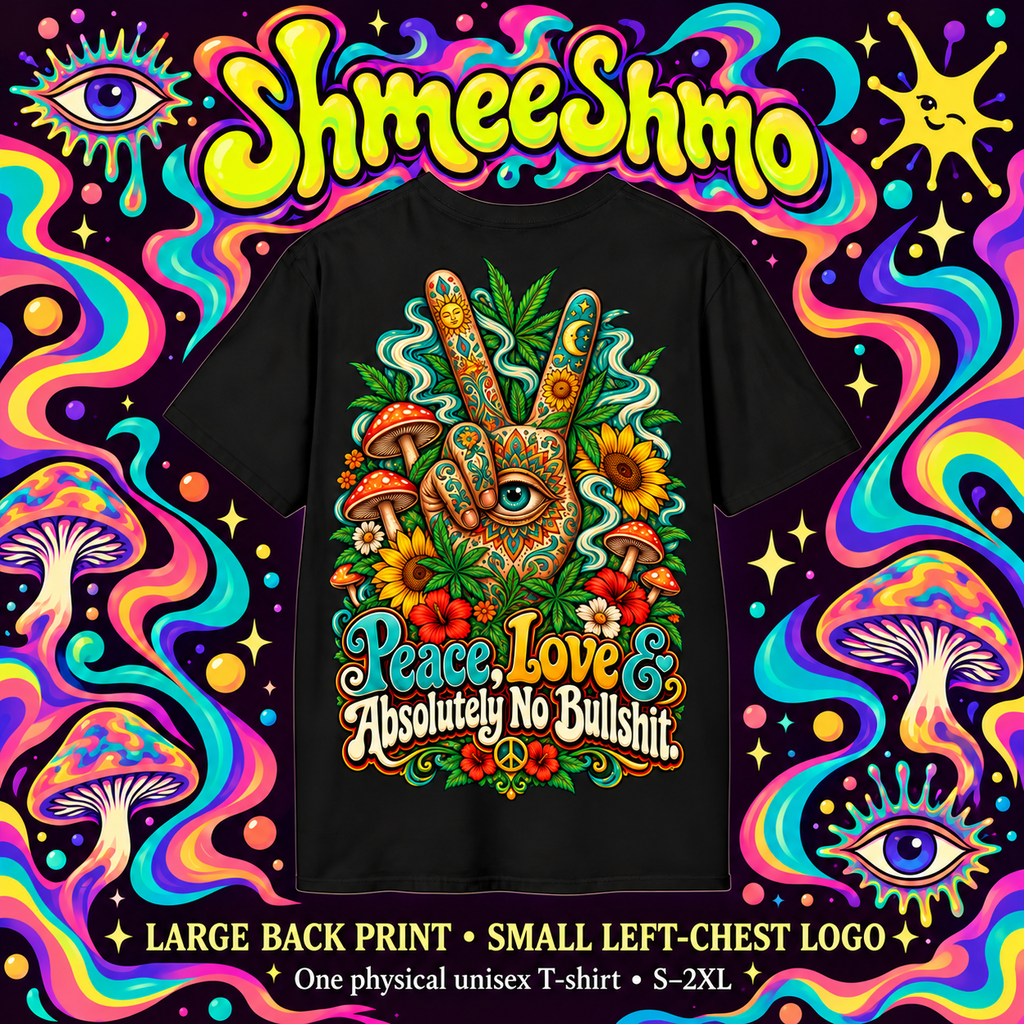 ShmeeShmo illustrative T-shirt back mockup