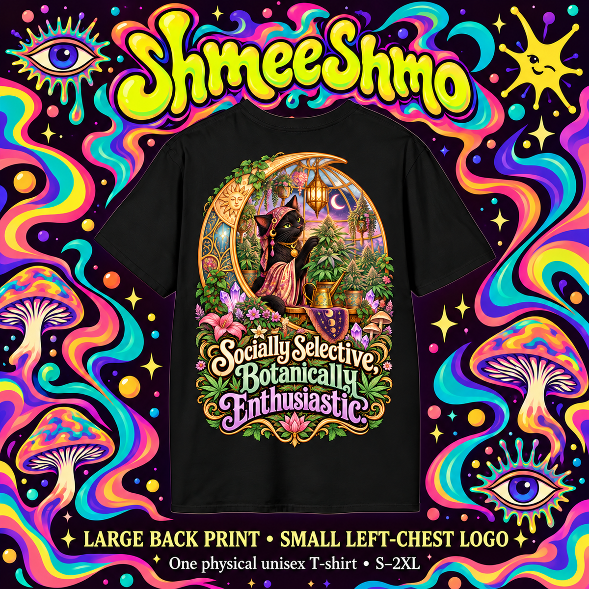 ShmeeShmo illustrative T-shirt back mockup