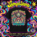 Shirt-only illustrative mockup, ShmeeShmo After Hours Club Psychedelic T-Shirt, Large Back Print & Small ShmeeShmo Chest Logo